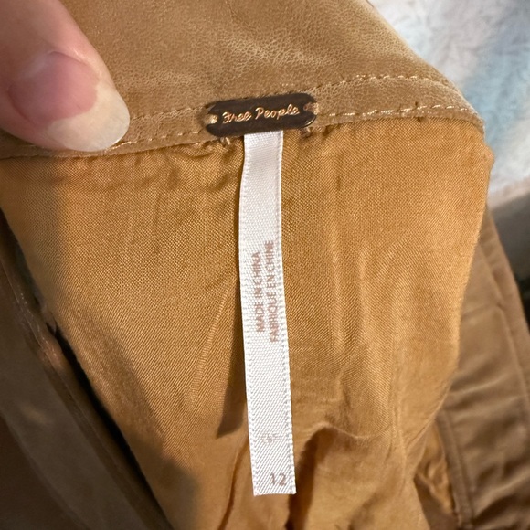 Free People Boho Western Streetwear Ari Wrapped Camel Mini Skirt, Sz 12 - Picture 9 of 10